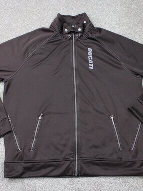 Puma x Ducati Track Jacket Mens 2XL XXL Brown Full Zip Cotton/Poly Motorcycle